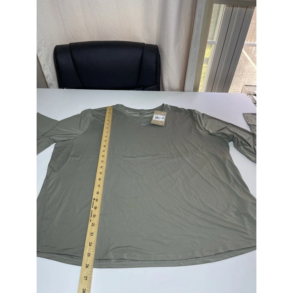 Nike One Classic Women's Dri-FIT Long-Sleeve Top Size 2XL Military Green New